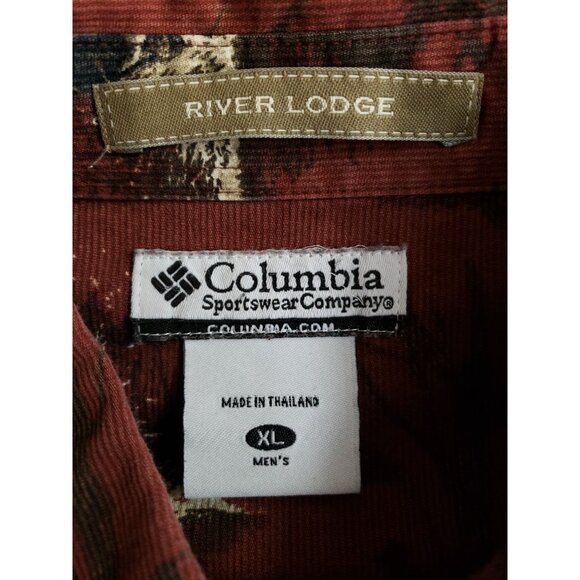 Columbia Men's Size XL Corduroy Hunting Shirt Red Dogs River Lodge - Picture 5 of 7